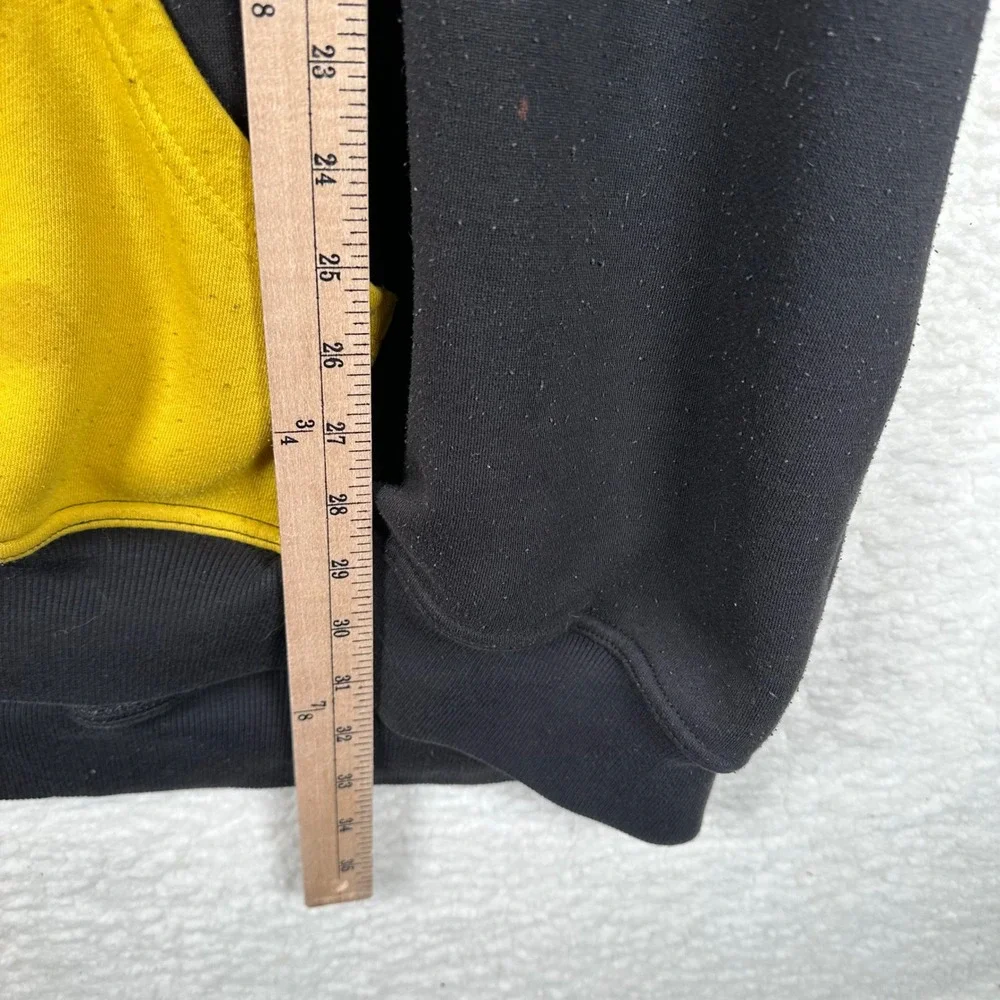 Dream Emotional Face Checkerboard Smiley Hoodie Mens 3XL Black Yellow Colorblock